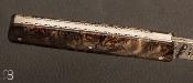 Couteau de poche "Canif" de collection loupe d'érable stabilisé et damas