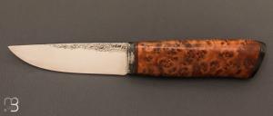 Couteau " Custom fixe " en Loupe de thuya et lame en O1 par Nicolas Darthus - Journey Smith