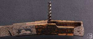  Couteau Nordique Custom pliant de Jukka Hankala - Mammouth damas