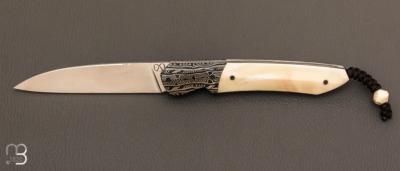 Couteau "  Drakk  " Ivoire de phacochère et RWL-34 par Florian Keller