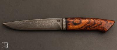 Couteau Droit par Jean Paul Sire - Bois de fer et Damas multi-barreaux