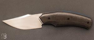      Couteau   "   Flipper custom " pliant par David Lespect - Fibre de carbone et lame RWL-34