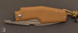 Couteau " Elementak " de GTKnives - Thomas Gony - G10 tan et RWL-34 stonewash