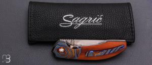    Couteau " Ghost " custom de Stéphane Sagric - Micarta Westinghouse et ZircuTi