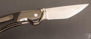 Couteau  "  Ghost " custom de Stéphane Sagric - Fibre de carbone et Zirconium