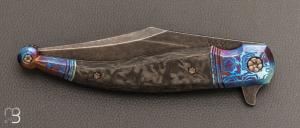   Couteau " Gitano Custom " pliant de Gudy van Poppel - Fibre de carbone et Böhler N690