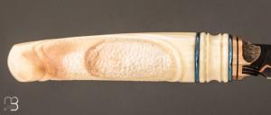 Couteau " Gnôme  " de Benoit Maguin - Damas sandwich cuivre et ivoire de phacochère