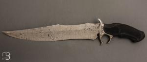  Couteau " Grand Fighter Sub hilt  " de Samuel Lurquin - Damas et G10 gravé par S. Raoux