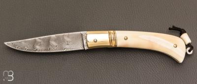   Couteau " Héol " par Erwan Pincemin - Ivoire de phacochère et Damas de Achim Wirtz