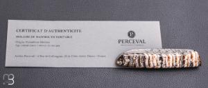   Couteau " L08 " par Atelier Perceval - Molaire de mammouth et lame damas