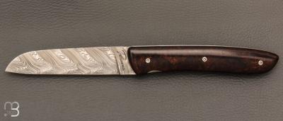  Couteau de poche pliant L08 damas manche bois de fer par Perceval