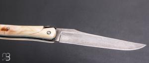  Couteau " Laguiole 13 cm" par Rozelier Fabien Ty Coutelier - Ivoire de phacochère et lame 90Mcv8