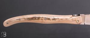   Couteau " Laguiole Feuillage 12cm " par Philippe Voissière - Ivoire de Mammouth