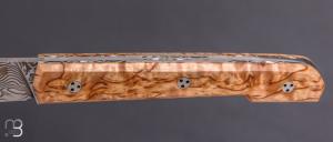  Couteau " Le Capi " par la Coutellerie Savignac - Bouleau et lame en damasteel