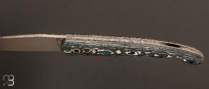  Couteau  "  Le Passager " de Pierre Thomas - Atelier Odae - Fatcarbon "Frost" et 14c28n
