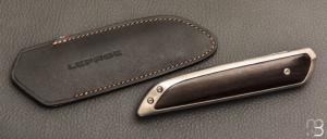    Couteau " Le Galeriste Titane LPO " button-lock par Lepage Knives - Ebène