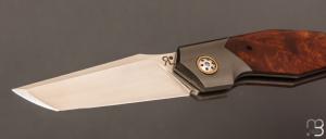    Couteau " Lock-Back " custom par Romain Lopez - Bois de fer et RWL-34