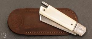 Couteau " Lock Back " custom de Vincenzo Balistreri - Ivoire de mammouth et lame en RWL34