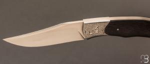   Couteau  "  Lock-back " par Grégory Picard - Fibre de carbone et lame en S45Vn