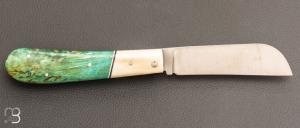 Couteau de poche " London " par Le Fidèle - Bouleau stabilisé et os