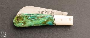 Couteau de poche " London " par Le Fidèle - Bouleau stabilisé et os