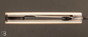   Couteau " Mastard " custom par Christophe Arbogast - Ivoire de mammouth et lame damas de Samuel Lurquin