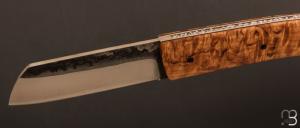 Couteau " Mesclun " Cran forcé par Julien Maria - Bouleau madré et  lame XC100