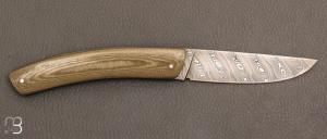  Couteau  "  Thiers  " custom de Julien Baillon - Micarta damas