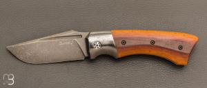     Couteau " Midnight liner " custom par Olivier Ouertal - Micarta Vintage et lame en Elmax