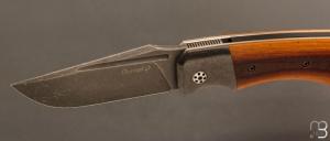     Couteau " Midnight liner " custom par Olivier Ouertal - Micarta Vintage et lame en Elmax