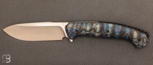 Couteau  "  Milvus " Liner-Lock flipper Frêne stabilisé par Olivier Lamy