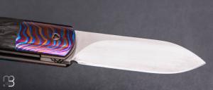   Couteau " Minimun L " custom par Alain André - Fibre de carbone et lame en RWL34