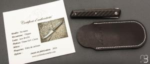   Couteau " No Name " custom par Cyril Doche - Fibre de carbone et lame en RWL34
