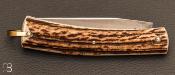 Couteau " Pièce unique " fait main par Laurent Gaillard - Bois de cerf - XC75