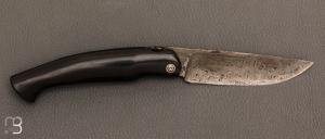  Couteau " Piémontais " par Mickael Moing - Corne de zébu et lame damas
