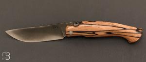 Stabilized heated beech " Piedmontese pocket knife " by Mickael Moing