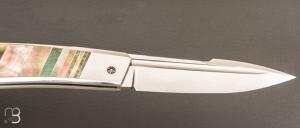    Coffret de couteaux " R.B.L Yin & Yang" custom de Guillaume Ducasse - Nacre noire & blanche