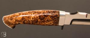 Couteau "Sanglier" droit par Charlie Bennica - Loupe d'orme et RWL-34