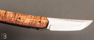   Couteau " Sanjo " custom par Guy Poggetti - Koa et lame en C130