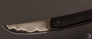   Couteau  "  Sanjo " custom par Guy Pogetti - Ebène et C130 sandwich