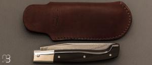 Couteau  "  Sarde  " custom par Erwan Pincemin - Corne de buffle et lame en VG10 Suminagashi