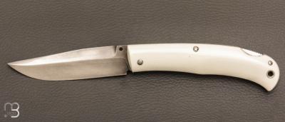    Couteau " Si-Vil "  custom lock-back par Raphaël Durand - Acier 90McV8 et G10 blanc
