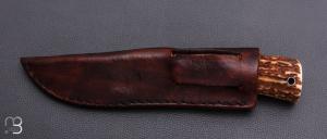   Couteau  " Skinner " par Bill Bagwell - Stag - RARE