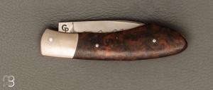  Couteau " Slipjoint " custom par Grégory Picard - Ronce de noyer et C105