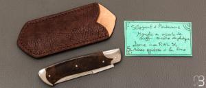   Couteau " Slipjoint à l'américaine " pliant fait main par Bastien Toubhans - Atelier Beau Merle - Micarta chiffon et RWL34