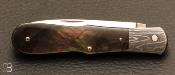 Couteau " Slipjoint " nacre noire de Tahiti par Ken Steigerwalt