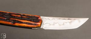     Couteau " Small Sanjo " par Guy Poggetti - Os cerfé et C130