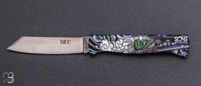 Couteau Douk-Douk "Sons of Douk-Douk®" lame Higonokami thème Art Japonais Oni