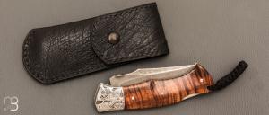     Couteau " Spartan "  custom lock-back par Raphaël Durand - Koa et lame en RWL34