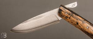   Couteau  " St Niz " piémontais de poche de Sylvain Petit - Les Couteaux du Mitou - Ebène royal